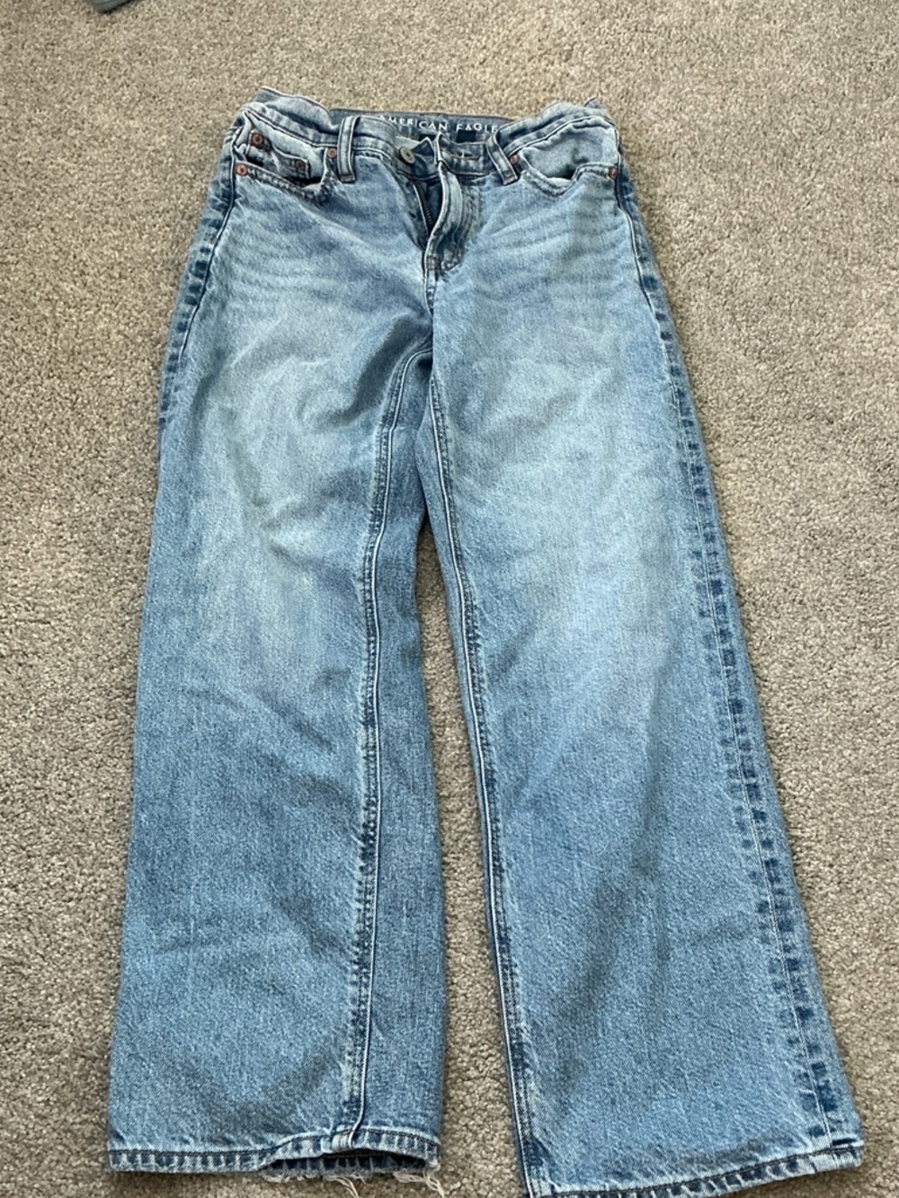 American Eagle Outfitters Light Blue Wide-Leg Jeans